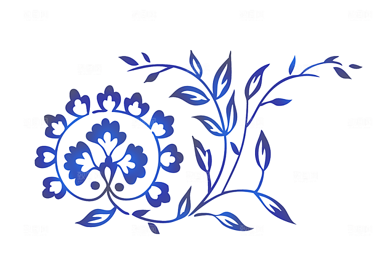 青花瓷花纹图案素材