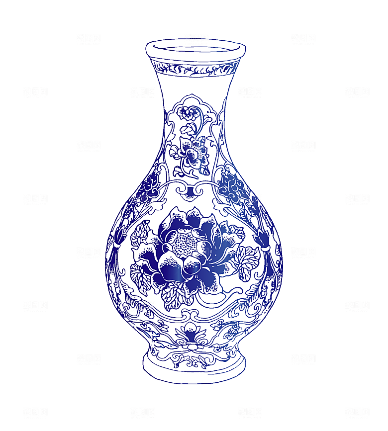 青花瓷背景摆件瓷器素材