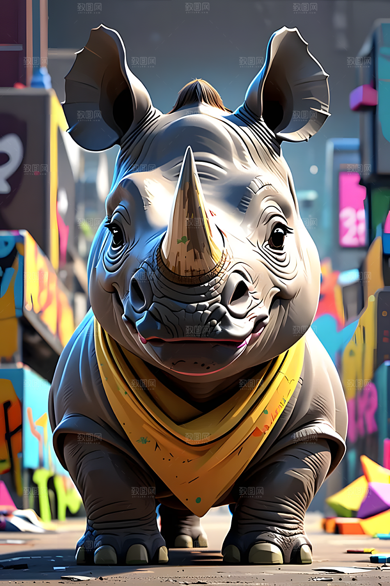C4D风格动物图片素材