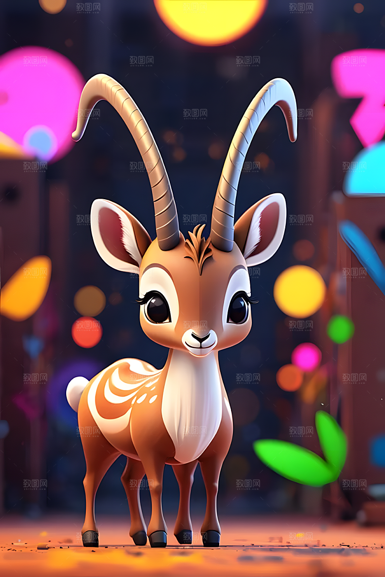 C4D风格动物图片