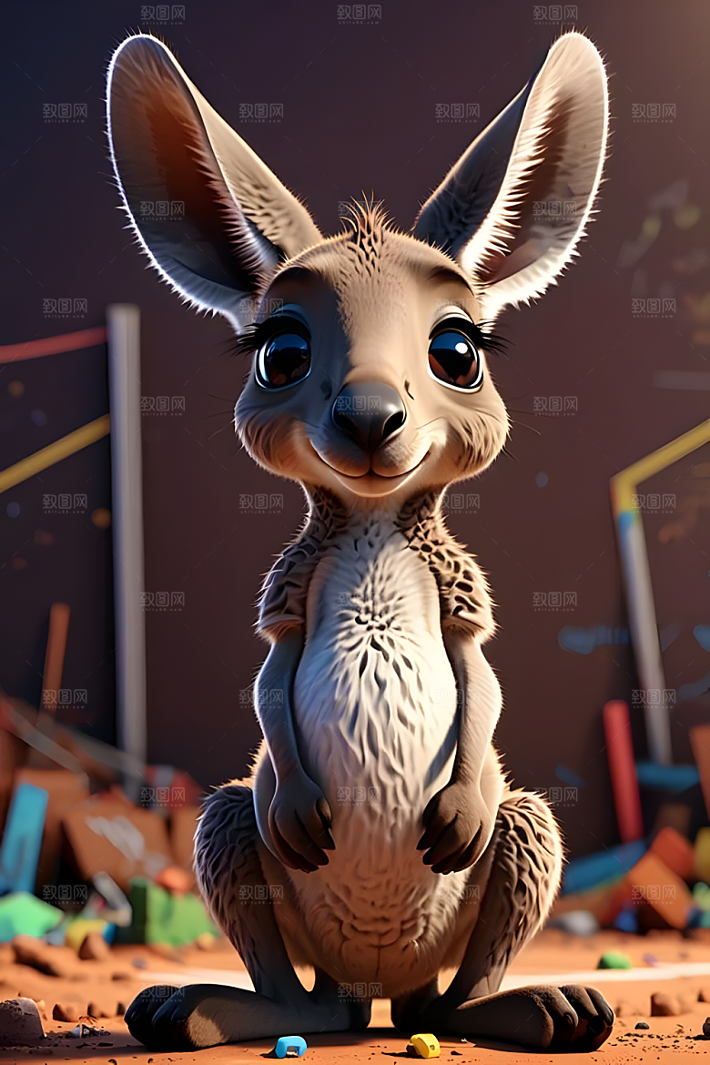 C4D风格动物图片