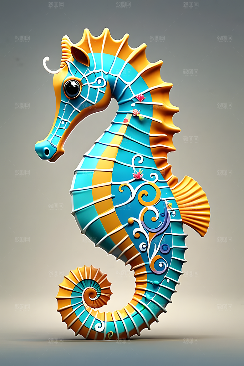 C4D风格动物图片