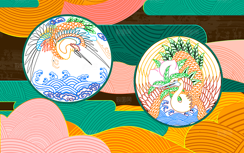 创意中国风手绘背景设计