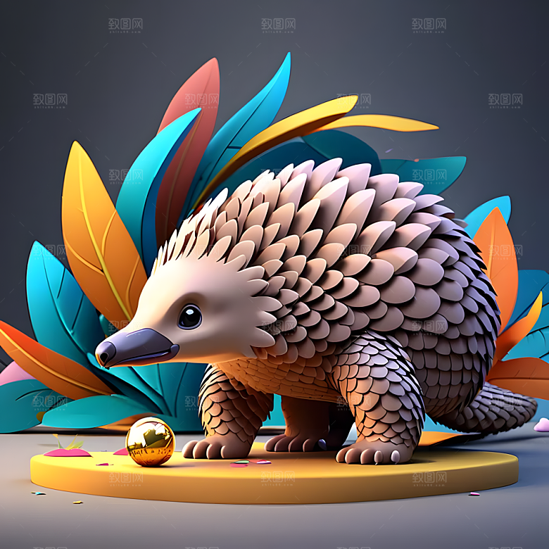 C4D风格动物图片