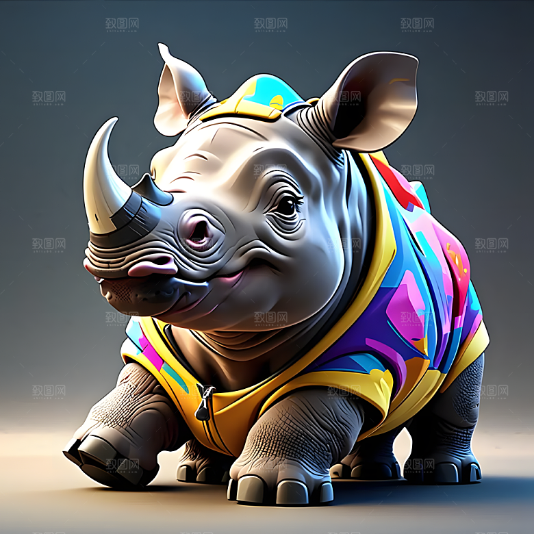 C4D风格动物图片素材