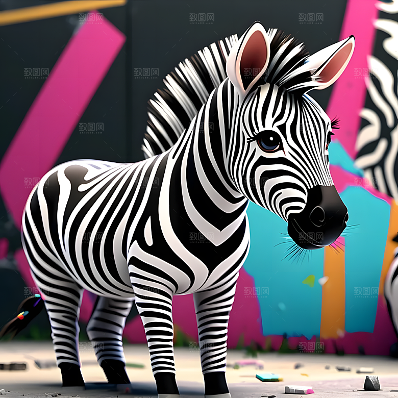 C4D风格动物图片