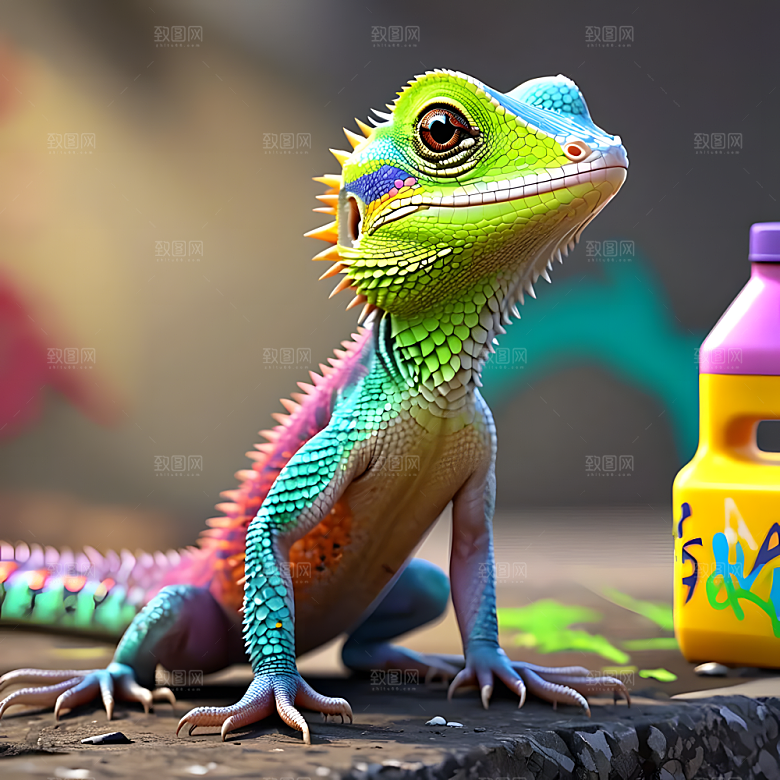 C4D风格动物图片素材
