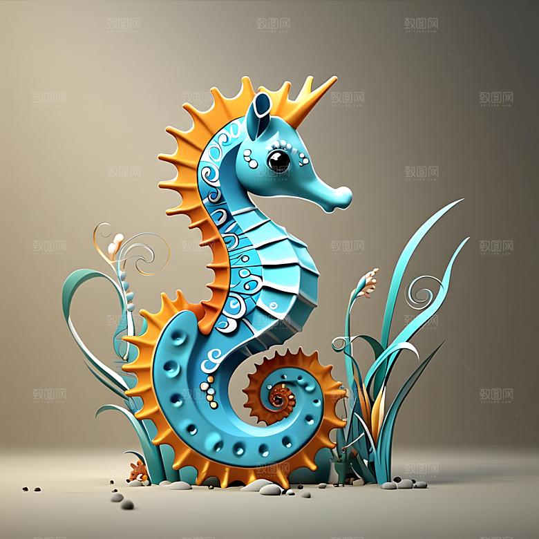 C4D风格动物图片