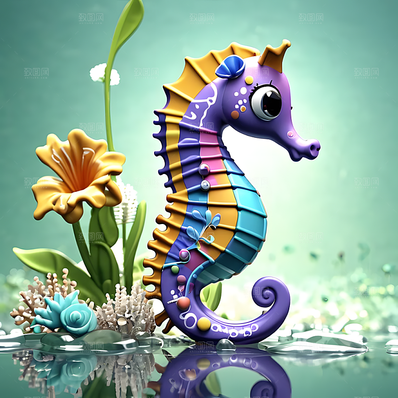 C4D风格动物图片