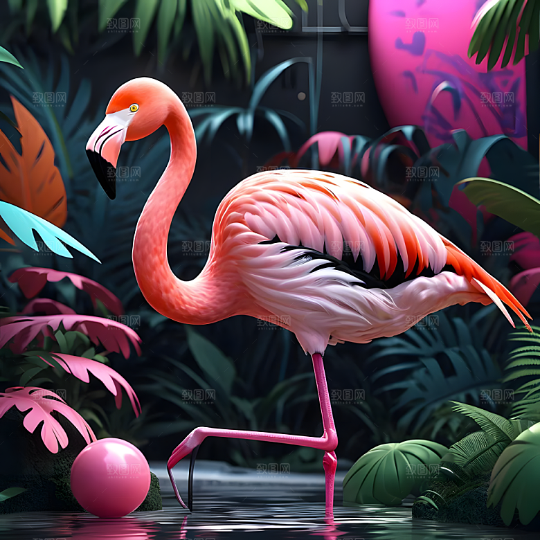 C4D风格动物图片
