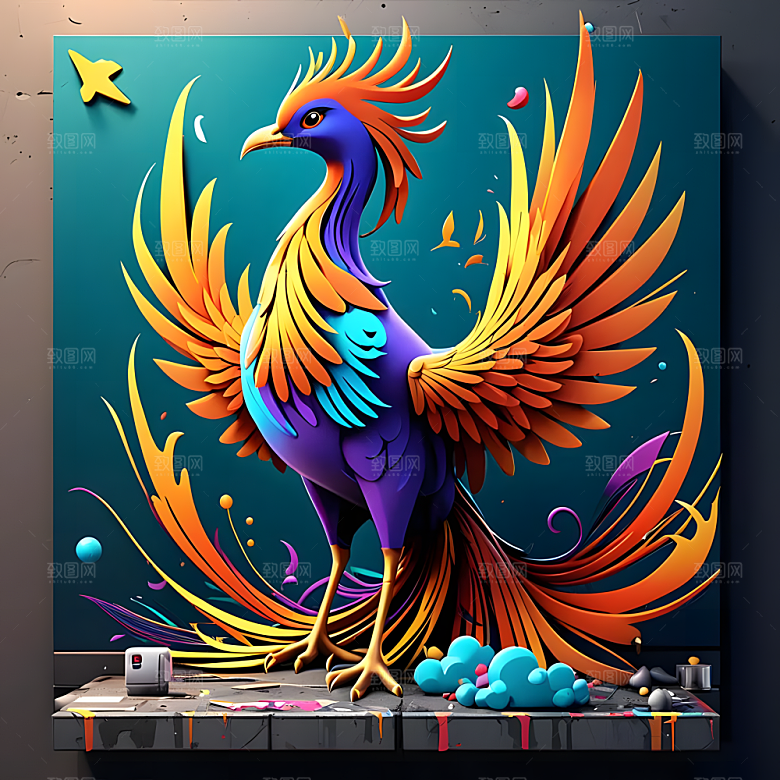 C4D风格动物图片