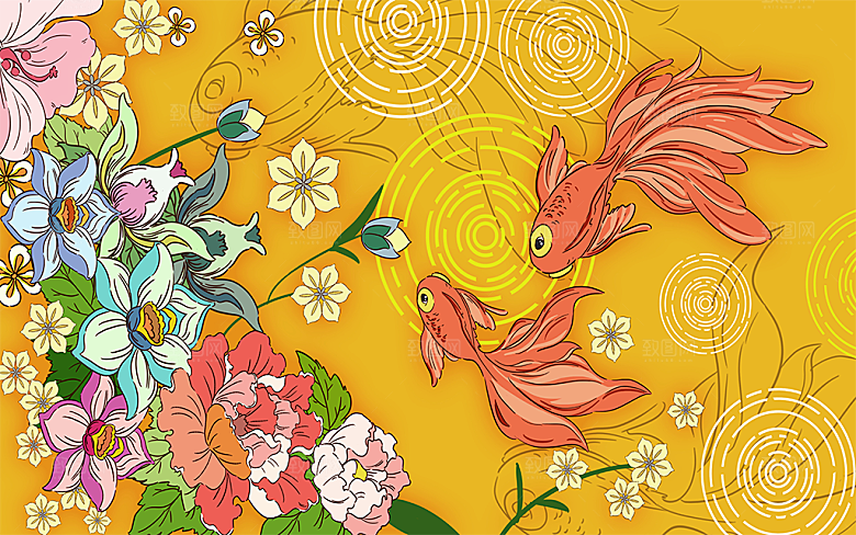 创意手绘创意插画背景