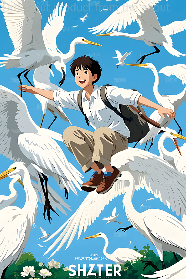 日漫风格海报漫画素材