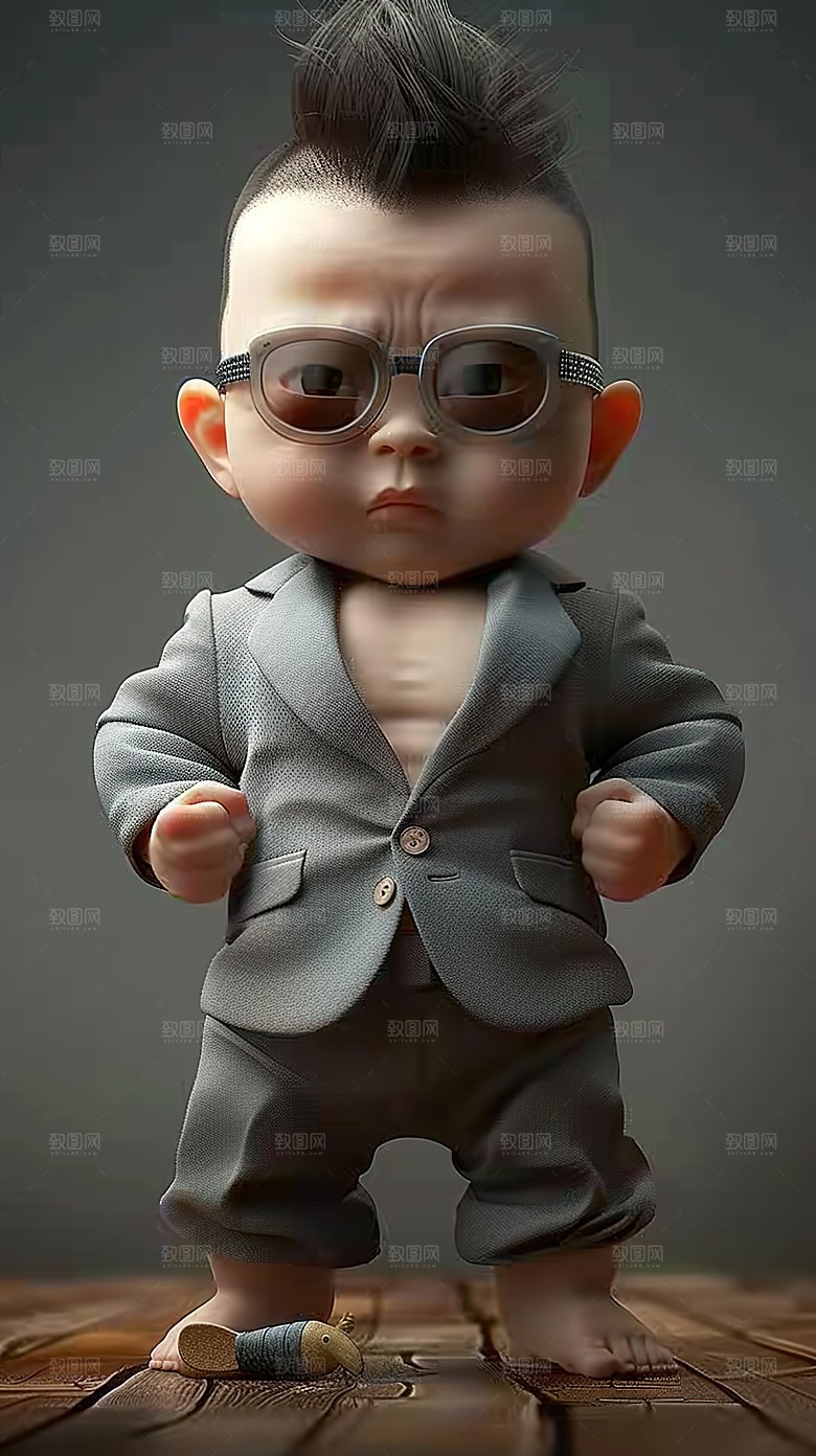 表情3D搞怪姿势摄影卡通动作儿童职业萌娃