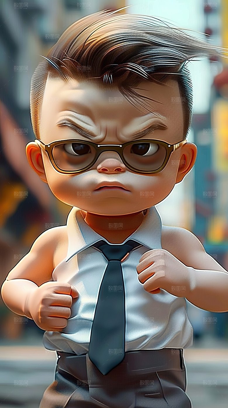 表情小孩摄影搞怪可爱儿童男孩萌娃职业动作
