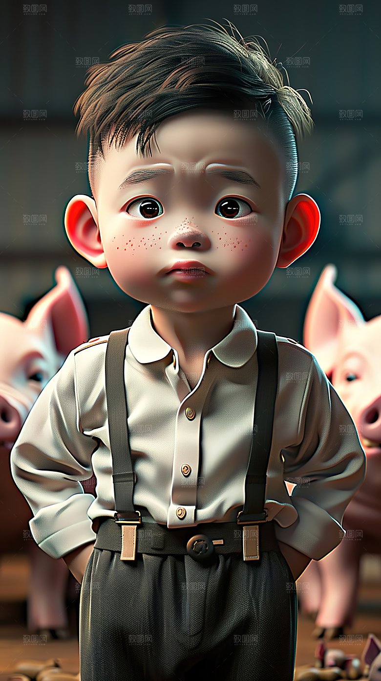 动作3D姿势卡通儿童萌娃职业搞怪表情