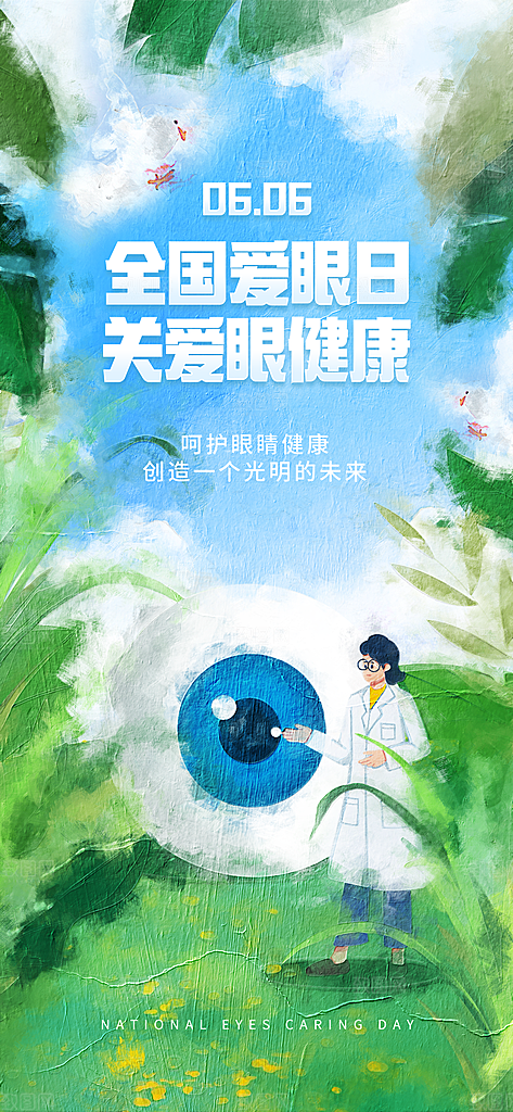 全国爱眼日简约大气公益海报