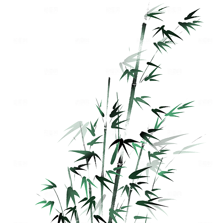 手绘卡通竹子插画