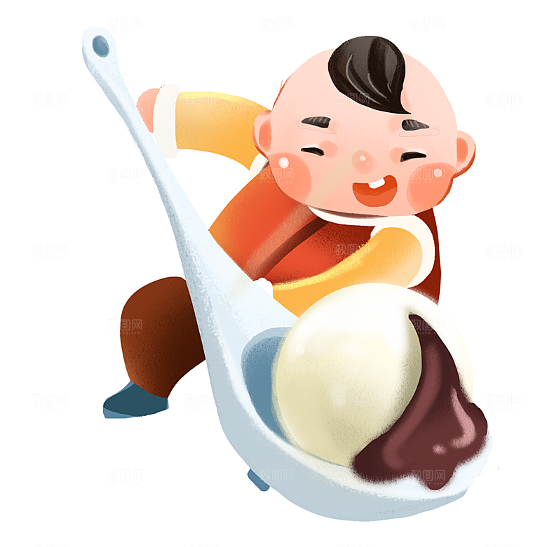 免抠卡通汤圆元素