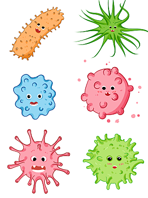 免抠卡通细菌元素