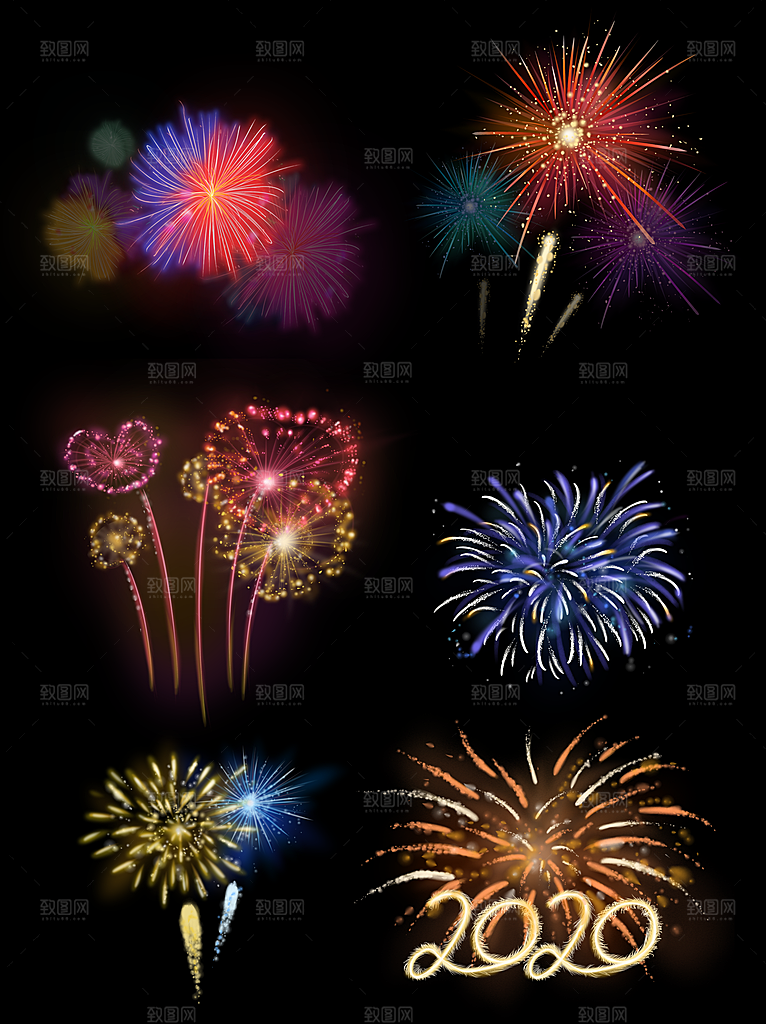 免抠烟花爆竹元素
