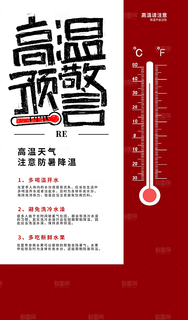 高温预警宣传海报