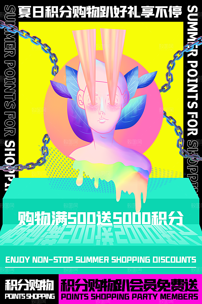 会员会员日充值积分促销活动海报