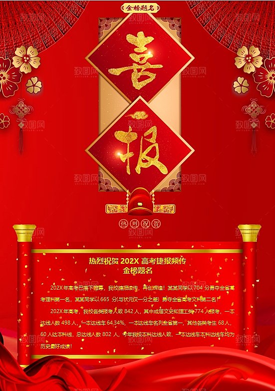 高考喜报通知word设计