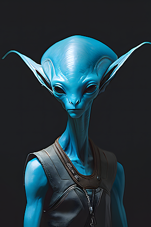 一个拥有蓝色长耳朵的外星人