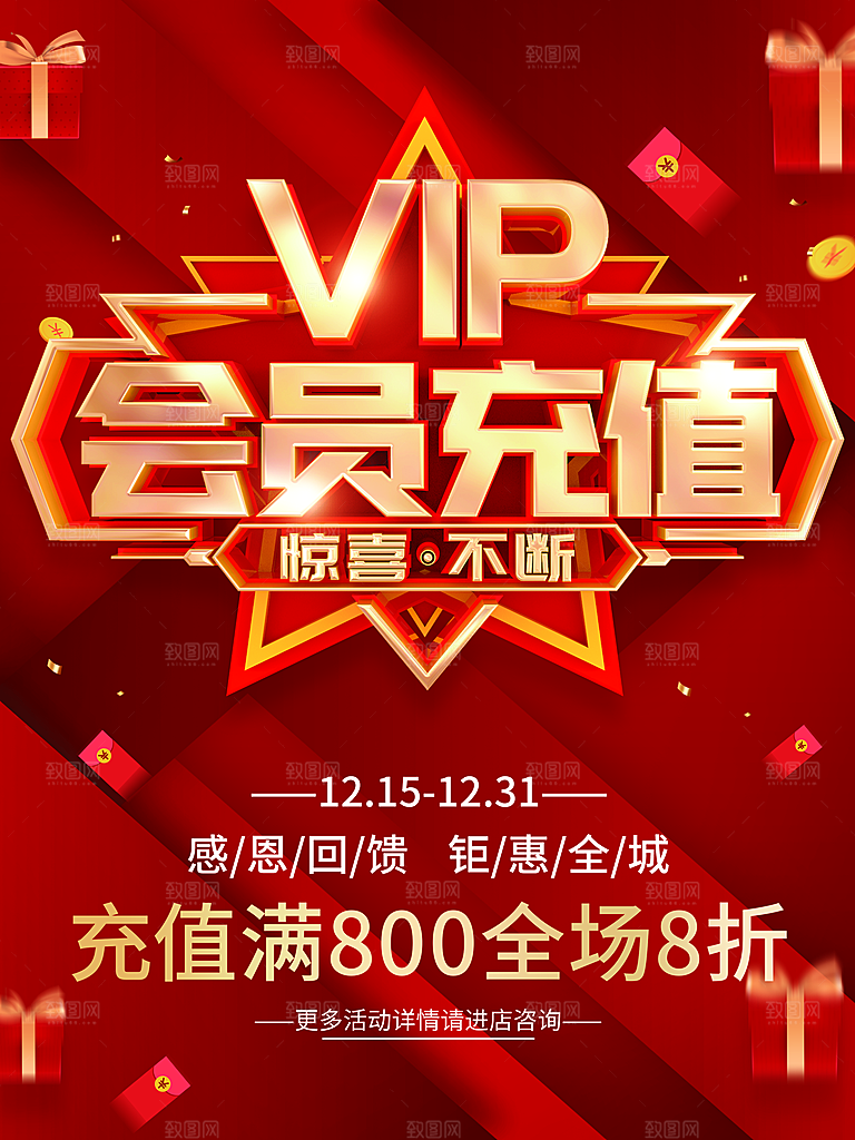 VIP会员充值宣传海报