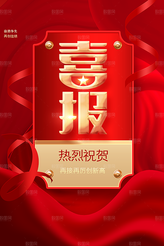 热烈祝贺喜报海报