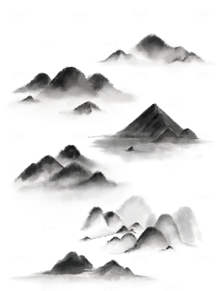 中国风水墨山水元素