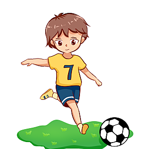 卡通男孩足球元素