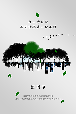 植树节保护森林海报