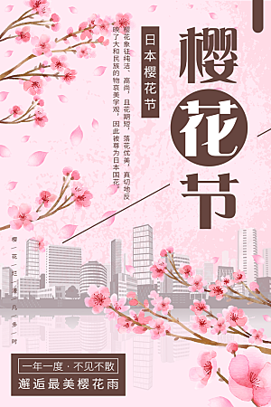 日本樱花节宣传海报
