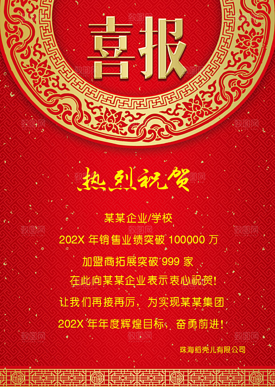 考学战报喜讯海报word设计