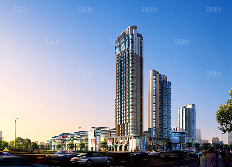 园林景观透视图效果图