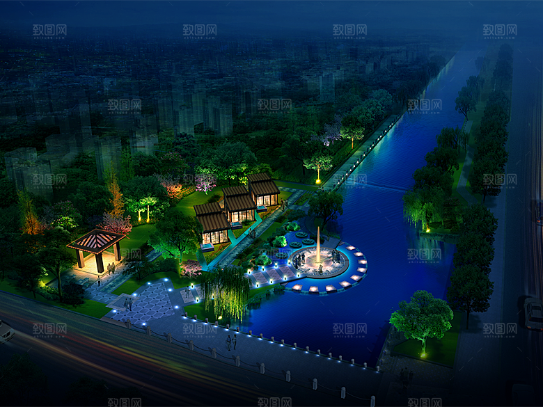 园林景观psd效果图