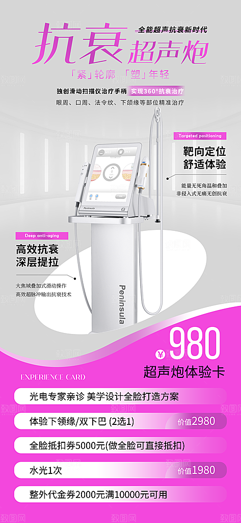 医美抗衰超声炮手机海报
