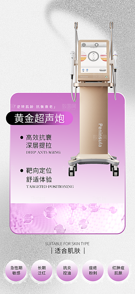 医美抗衰超声炮手机海报