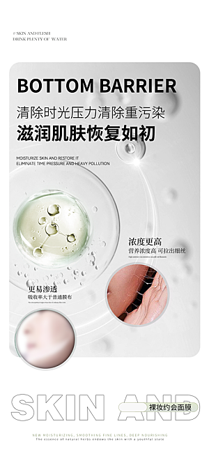女性面膜护肤保养用品海报