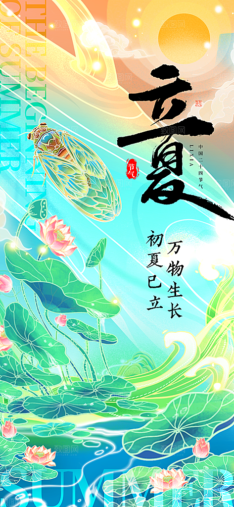 立夏二十四节海报