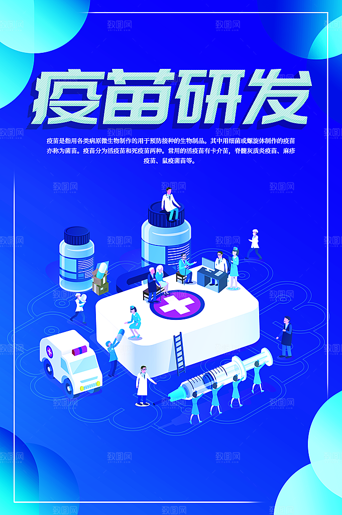 疫苗研发宣传海报