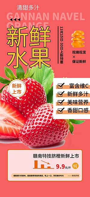 超市水果蔬菜促销优惠活动海报