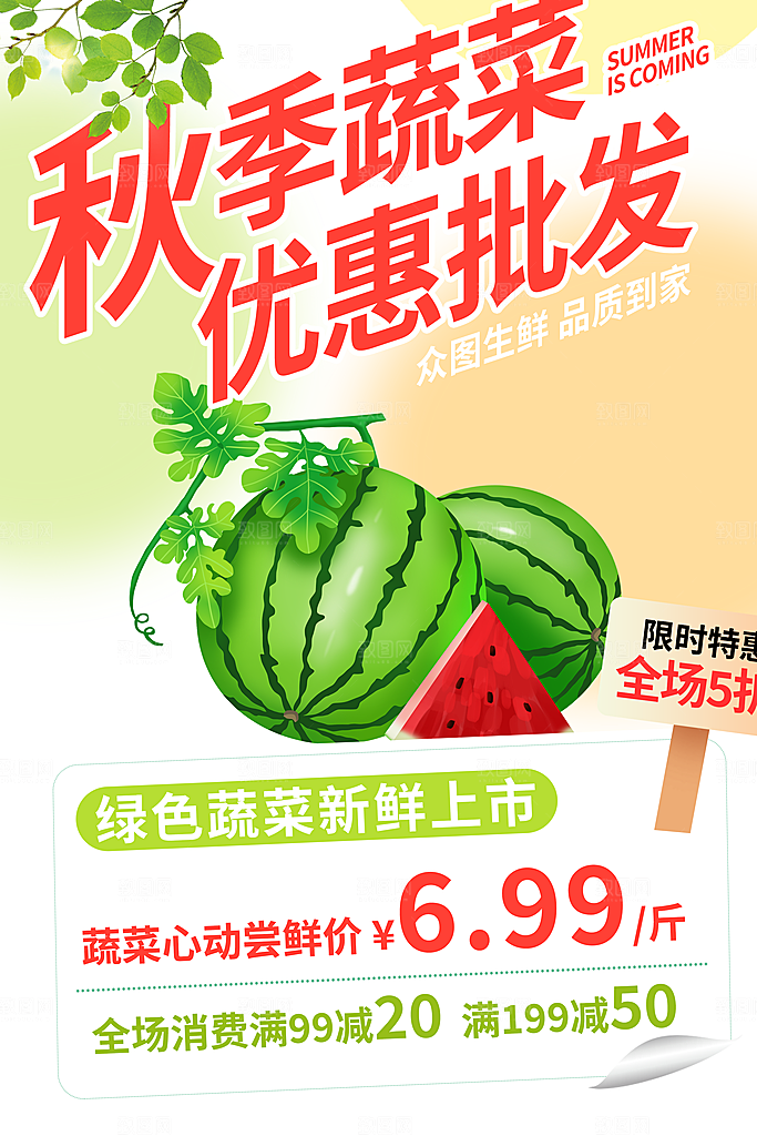 新鲜水果促销优惠活动海报
