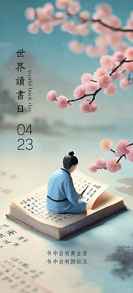 世界读书日简约创意海报