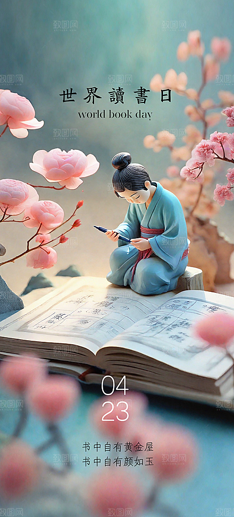 世界读书日简约海报