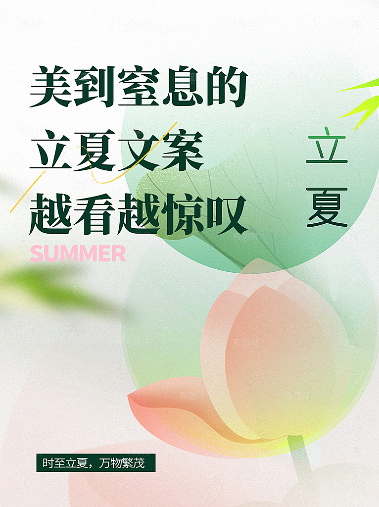 中国传统二十四节气立夏海报