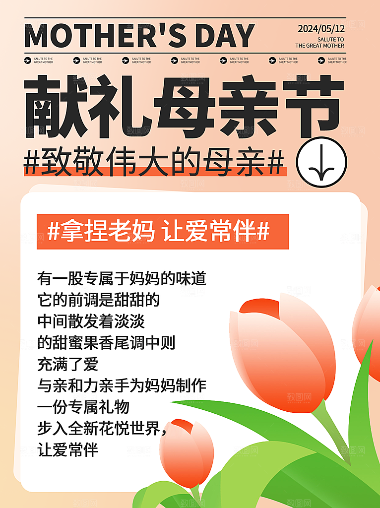 母亲节节日宣传海报模板
