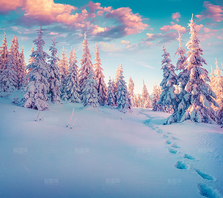 高清冬季冬天雪景自然风景JPG图片